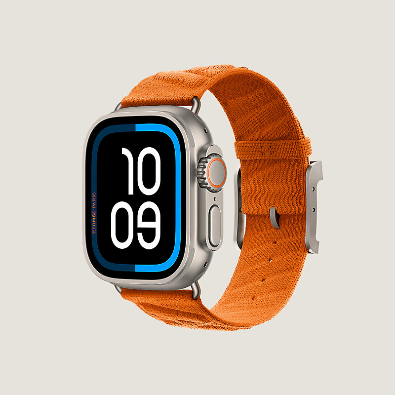 1763 Apple Watch エルメス　オレンジ　エプソン　HERMES Band Apple Watch Hermès Single Tour 42 mm Attelage | Hermès USA